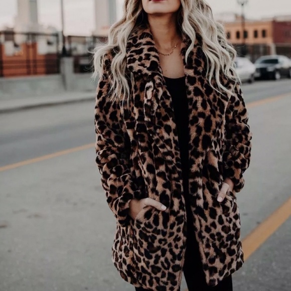 Leopard Faux fur JACKET/COAT - Picture 10 of 11